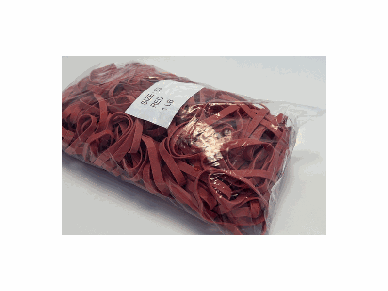 Red rubber bands in 1 lb bag